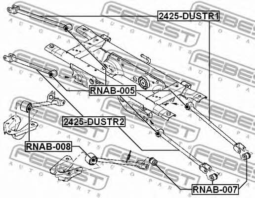 Silentblock der Querstange hinten Febest RNAB-005