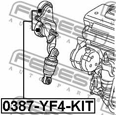 Rolka napinacza, pasek klinowy wielorowkowy Febest 0387-YF4-KIT