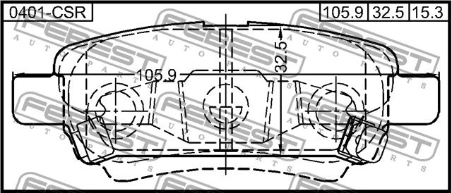 Febest 0401-CSR Brake Pad Set, disc brake 0401CSR: Buy near me in Poland at 2407.PL - Good price!