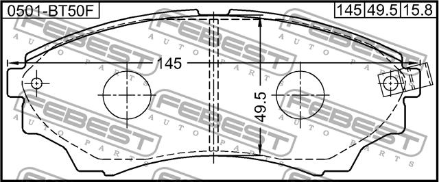 Febest 0501-BT50F Brake Pad Set, disc brake 0501BT50F: Buy near me in Poland at 2407.PL - Good price!