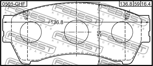 Febest 0501-GHF Brake Pad Set, disc brake 0501GHF: Buy near me in Poland at 2407.PL - Good price!