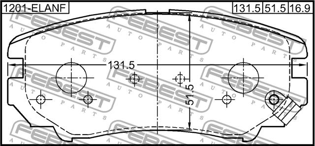 Febest 1201-ELANF Brake Pad Set, disc brake 1201ELANF: Buy near me in Poland at 2407.PL - Good price!