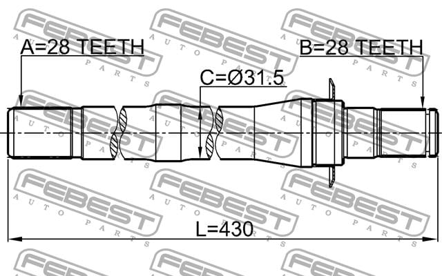 Febest Right axle shaft – price 333 PLN