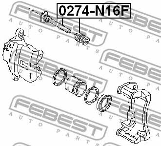 Напрямна гальмівного супорта Febest 0274-N16F