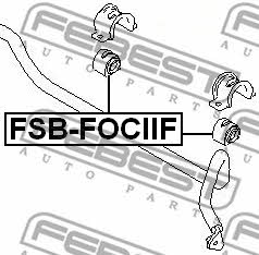 Втулка стабілізатора переднього Febest FSB-FOCIIF