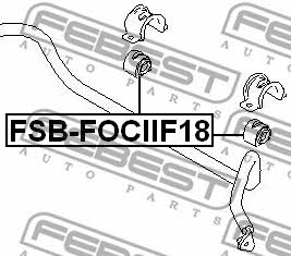 Втулка стабілізатора переднього Febest FSB-FOCIIF18