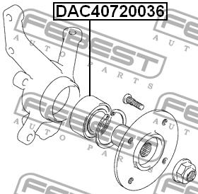 Подшипник передней ступицы колеса, комплект Febest DAC40720036