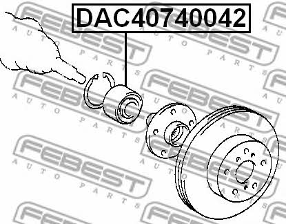 Підшипник передньої маточини колеса, комплект Febest DAC40740042