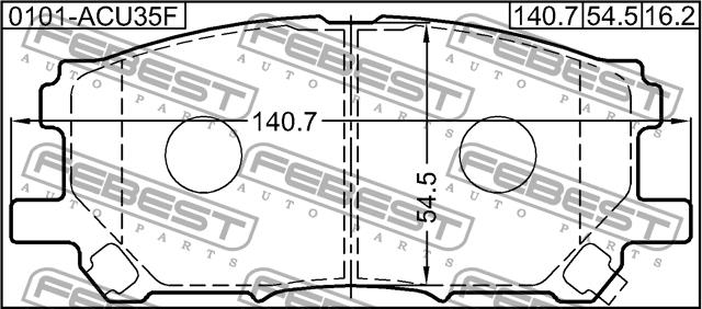 Febest 0101-ACU35F Brake Pad Set, disc brake 0101ACU35F: Buy near me in Poland at 2407.PL - Good price!