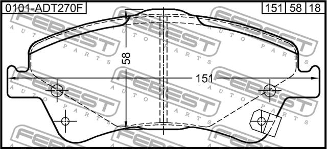 Febest 0101-ADT270F Brake Pad Set, disc brake 0101ADT270F: Buy near me at 2407.PL in Poland at an Affordable price!