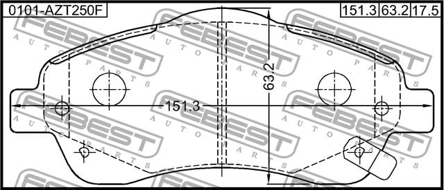 Febest 0101-AZT250F Brake Pad Set, disc brake 0101AZT250F: Buy near me in Poland at 2407.PL - Good price!