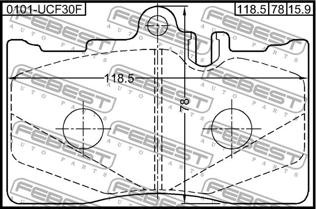 Febest 0101-UCF30F Brake Pad Set, disc brake 0101UCF30F: Buy near me in Poland at 2407.PL - Good price!
