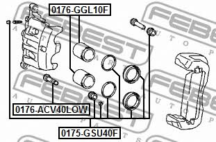 Repair Kit, brake caliper Febest 0175-GSU40F