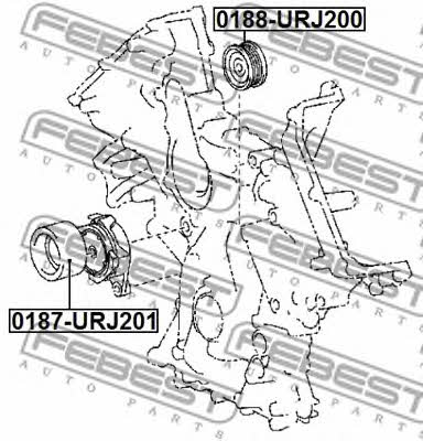 Rippenriemenspannrolle (Antriebsriemen) Febest 0187-URJ201