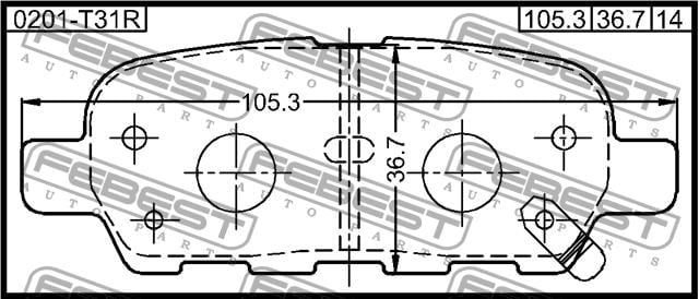 Febest 0201-T31R Brake Pad Set, disc brake 0201T31R: Buy near me in Poland at 2407.PL - Good price!