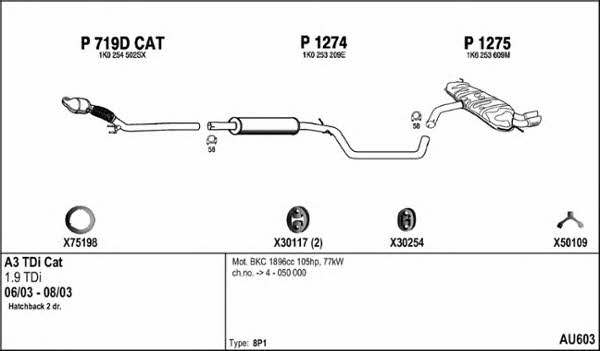 AU603 Układ wydechowy AU603: Dobra cena w Polsce na 2407.PL - Kup Teraz!
