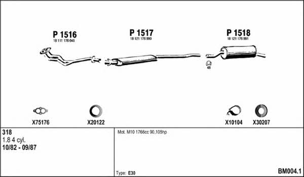  BM004.1 Exhaust system BM0041: Buy near me in Poland at 2407.PL - Good price!