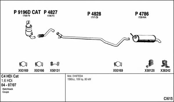  CI615 Exhaust system CI615: Buy near me in Poland at 2407.PL - Good price!