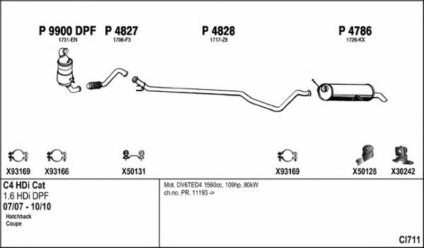  CI711 Exhaust system CI711: Buy near me in Poland at 2407.PL - Good price!