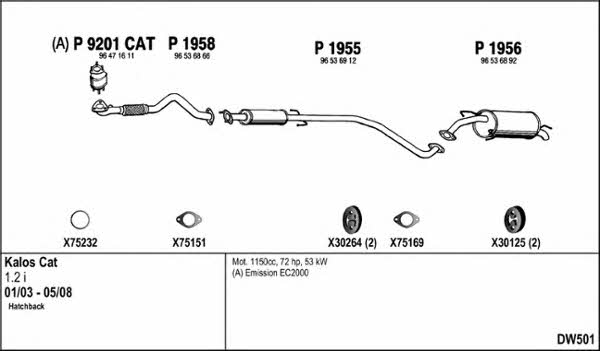  DW501 Exhaust system DW501: Buy near me in Poland at 2407.PL - Good price!