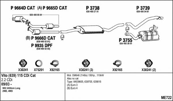 Fenno ME722 Exhaust system ME722: Buy near me in Poland at 2407.PL - Good price!