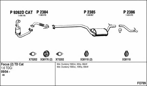  FO709 Exhaust system FO709: Buy near me in Poland at 2407.PL - Good price!