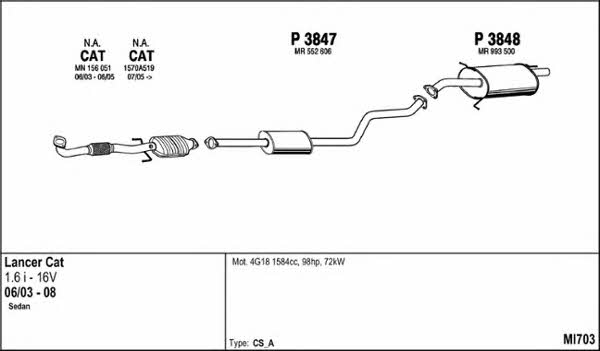 Fenno MI703 Exhaust system MI703: Buy near me in Poland at 2407.PL - Good price!