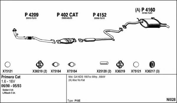  NI028 Exhaust system NI028: Buy near me in Poland at 2407.PL - Good price!