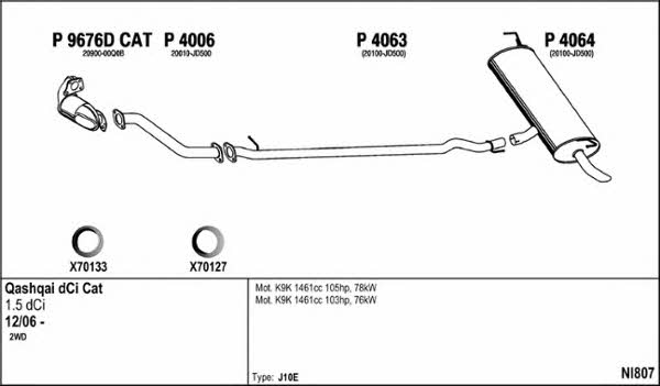  NI807 Exhaust system NI807: Buy near me in Poland at 2407.PL - Good price!