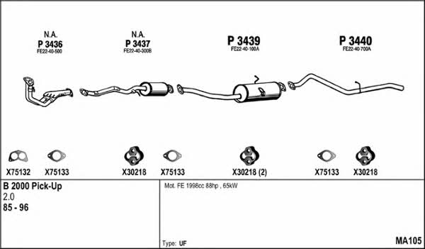  MA105 Exhaust system MA105: Buy near me in Poland at 2407.PL - Good price!