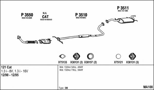  MA108 Система выпуска отработаных газов MA108: Отличная цена - Купить в Польше на 2407.PL!