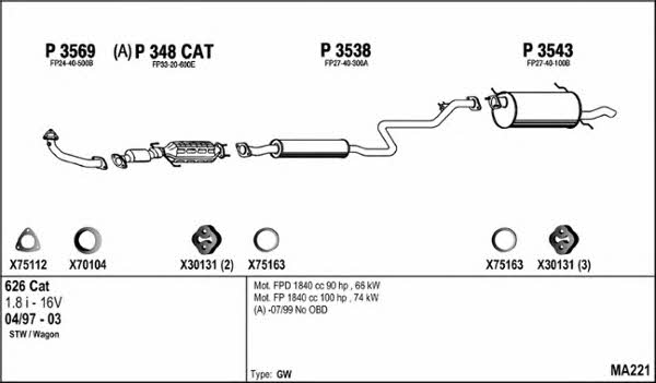  MA221 Exhaust system MA221: Buy near me in Poland at 2407.PL - Good price!