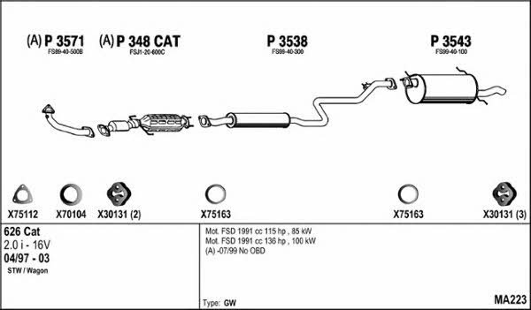  MA223 Exhaust system MA223: Buy near me in Poland at 2407.PL - Good price!