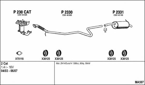  MA507 Abgasanlage MA507: Kaufen Sie zu einem guten Preis in Polen bei 2407.PL!