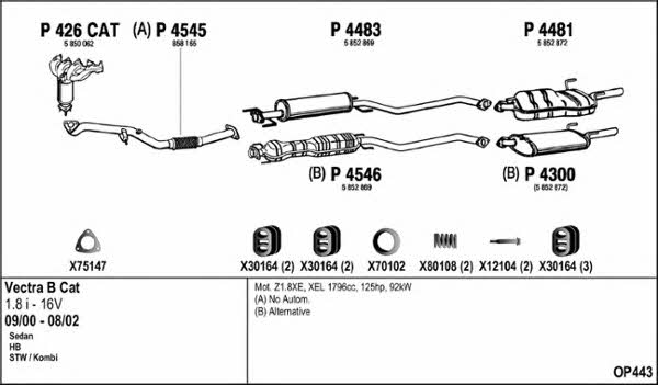  OP443 Exhaust system OP443: Buy near me in Poland at 2407.PL - Good price!