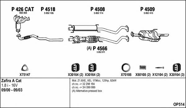  OP514 Exhaust system OP514: Buy near me in Poland at 2407.PL - Good price!