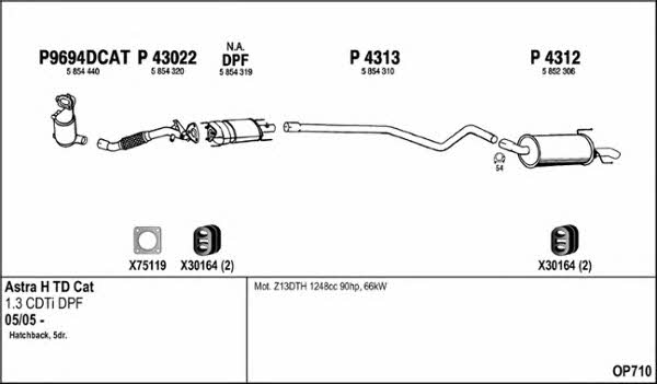 Fenno OP710 Exhaust system OP710: Buy near me in Poland at 2407.PL - Good price!