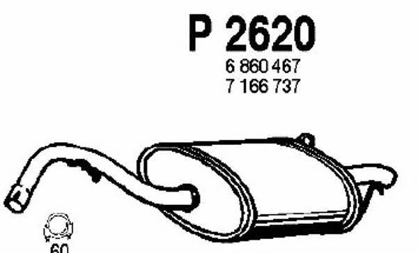 Fenno P2620 Глушитель, задняя часть P2620: Отличная цена - Купить в Польше на 2407.PL!