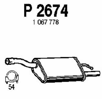 Fenno P2674 Глушитель, задняя часть P2674: Отличная цена - Купить в Польше на 2407.PL!