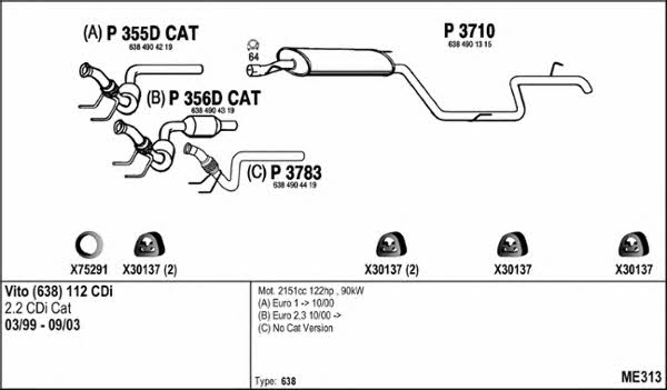  ME313 Exhaust system ME313: Buy near me in Poland at 2407.PL - Good price!