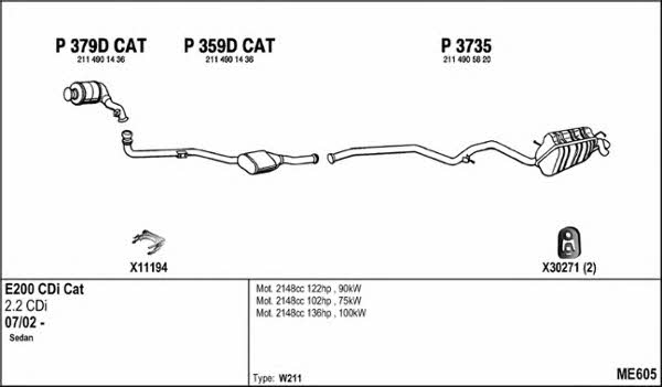  ME605 Exhaust system ME605: Buy near me in Poland at 2407.PL - Good price!