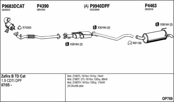  OP769 Exhaust system OP769: Buy near me in Poland at 2407.PL - Good price!