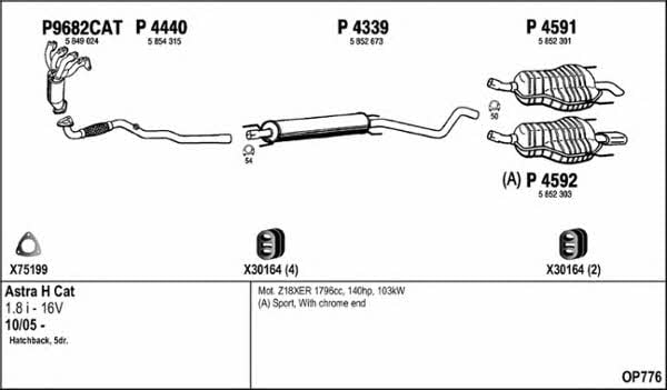 Fenno OP776 Exhaust system OP776: Buy near me in Poland at 2407.PL - Good price!