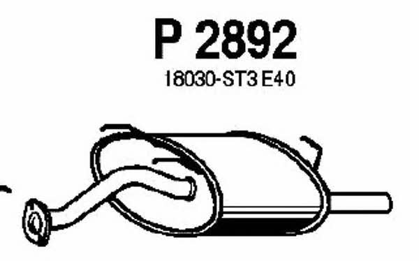 Fenno P2892 Глушитель, задняя часть P2892: Отличная цена - Купить в Польше на 2407.PL!