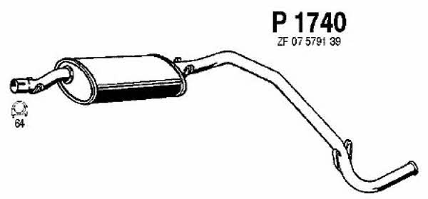 Fenno P1740 Глушитель, задняя часть P1740: Отличная цена - Купить в Польше на 2407.PL!