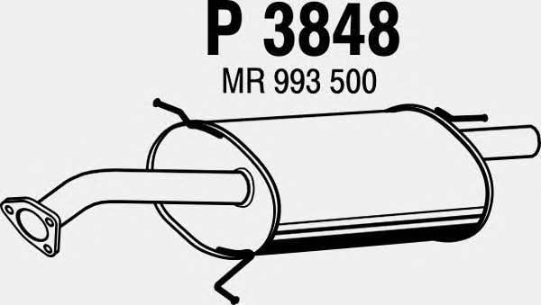 Fenno P3848 Глушитель, задняя часть P3848: Отличная цена - Купить в Польше на 2407.PL!