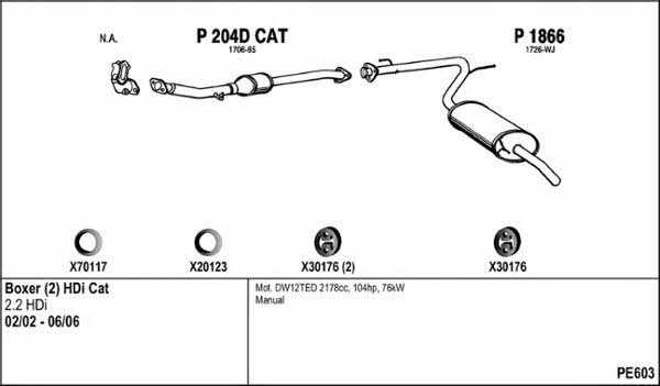  PE603 Abgasanlage PE603: Kaufen Sie zu einem guten Preis in Polen bei 2407.PL!