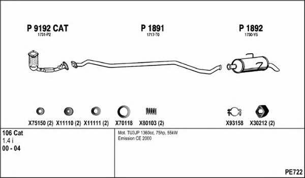  PE722 Układ wydechowy PE722: Dobra cena w Polsce na 2407.PL - Kup Teraz!