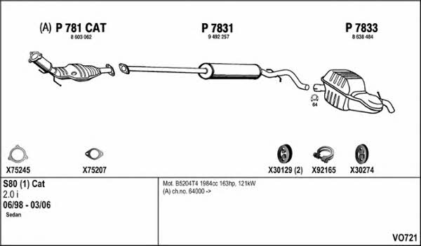  VO721 Exhaust system VO721: Buy near me in Poland at 2407.PL - Good price!