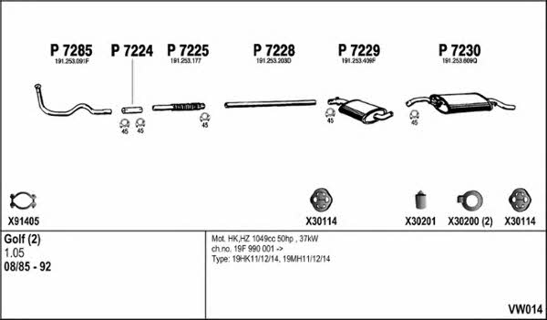  VW014 Abgasanlage VW014: Kaufen Sie zu einem guten Preis in Polen bei 2407.PL!